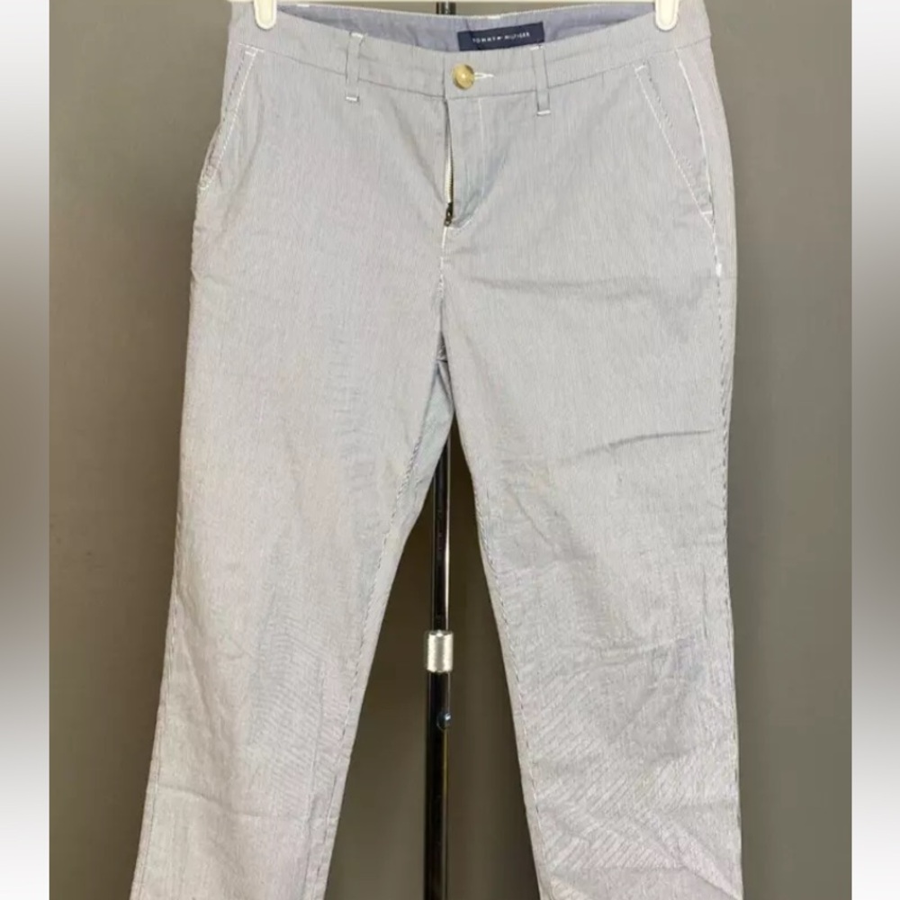 Never worn TOMMY HILFIGER  Pinstripe Pants White Blue